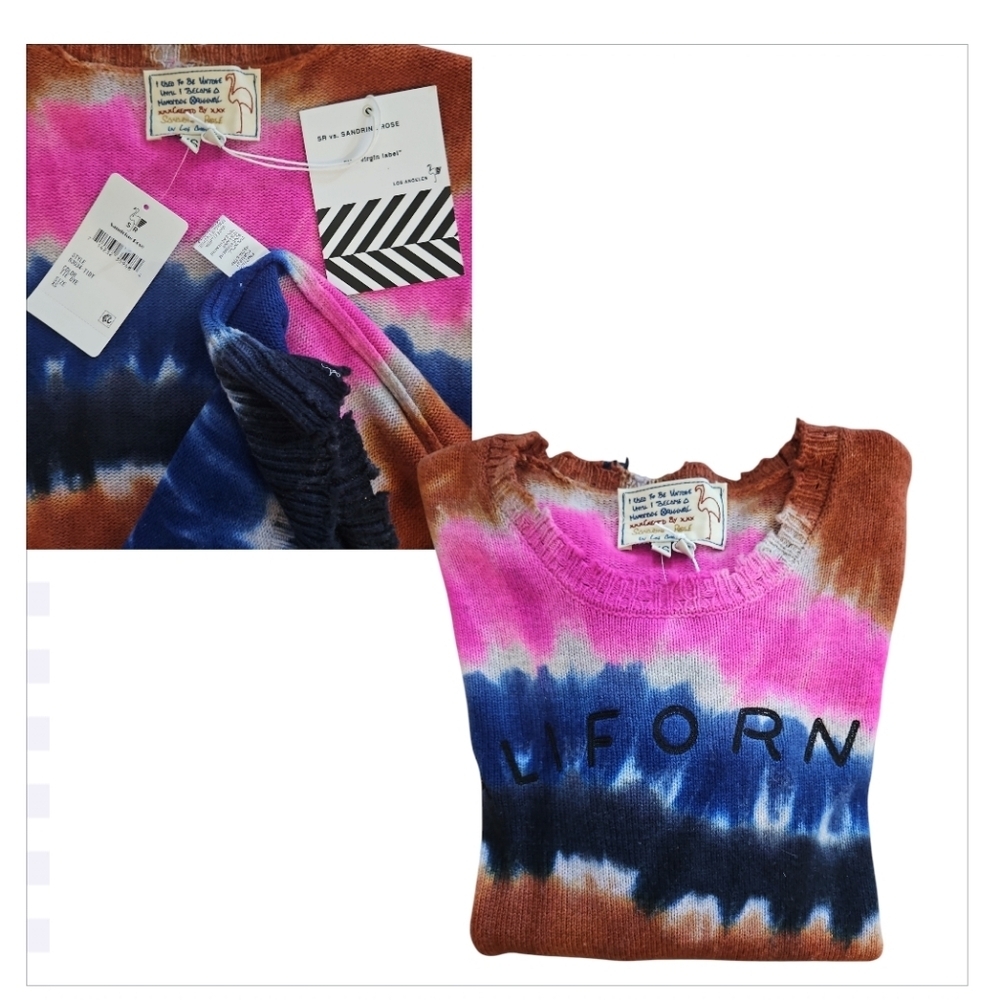 NWT Sandrine Rose x FP Wool Cashmere California Tie Dye Sweater sz XS - Picture 7 of 11